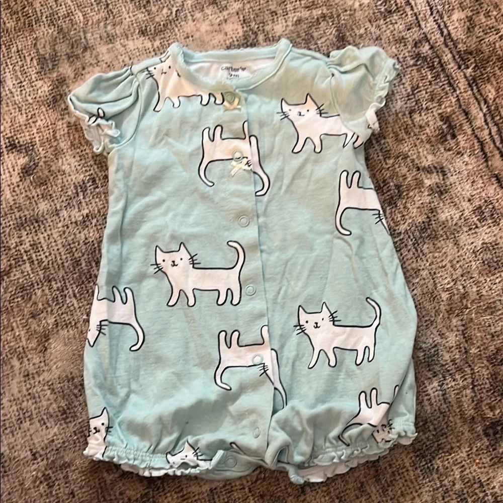 4/$20 Carter’s Cat Print One Piece Size 9 Months
